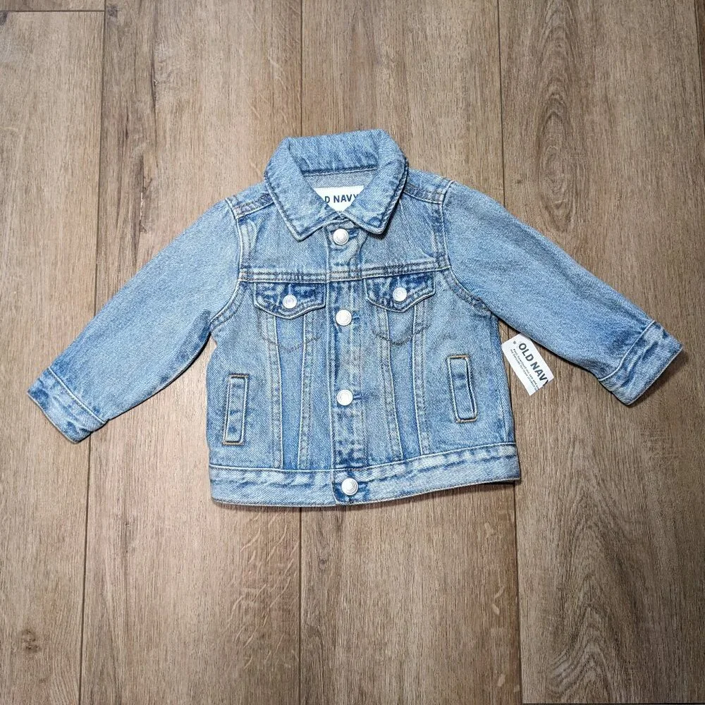 NWT Old Navy Baby size 6-12 months Denim Jean Jacket Blue Light Wash